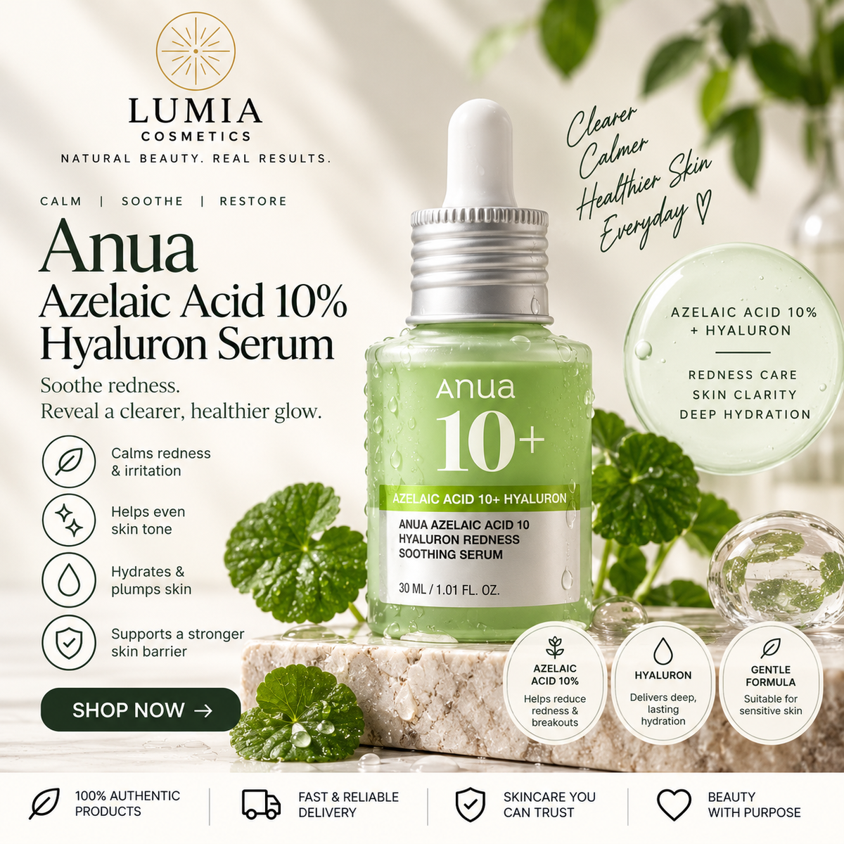Anua Azelaic Acid 10+ Hyaluron Redness Soothing Serum