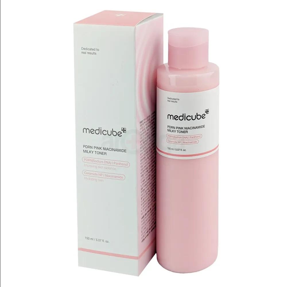 Medicube PDRN Pink Niacinamide Milky Toner bottle with box